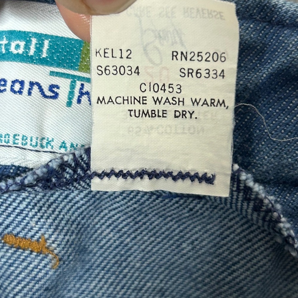 VTG Sears Jeans That Fit 20 Tall Regular‎ High Rise Blue Denim Straight Leg 70s - Picture 8 of 10